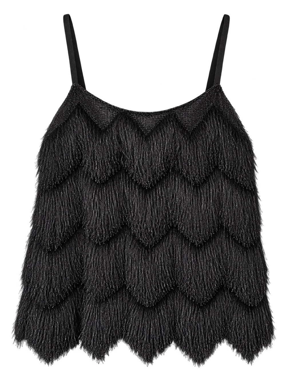 BCBGMaxAzria Black Tiered Fringe Jumpsuit NWT Small